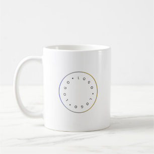 Mug Simple Round Business Logo Gold Blue Silver Bordur