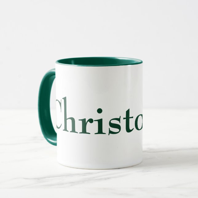 Mug simple serif moderne beau chasseur personnalisé (Devant gauche)
