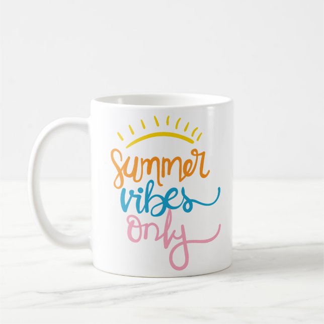 Mug Simple soleil joyeux jouant orange bleu rose solei (Gauche)