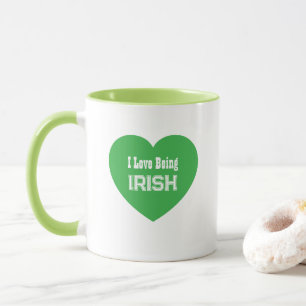 Mug Simple St. Patrick's Day Vert J'aime être irlandai