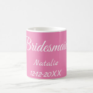 Mug Simple texte minimal rose demoiselle d'honneur ajo