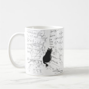 Mug Simple unique Chat science mathématique blanc prop