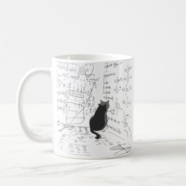 Mug Simple unique Chat science mathématique blanc prop (Gauche)