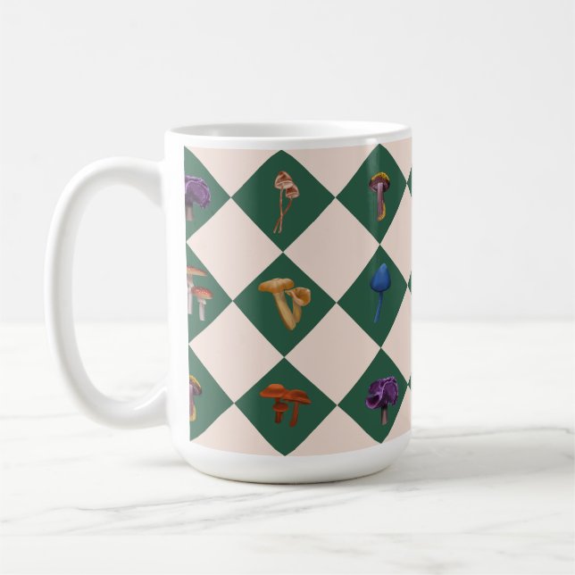 Mug Simple vérification verte avec champignons (Gauche)