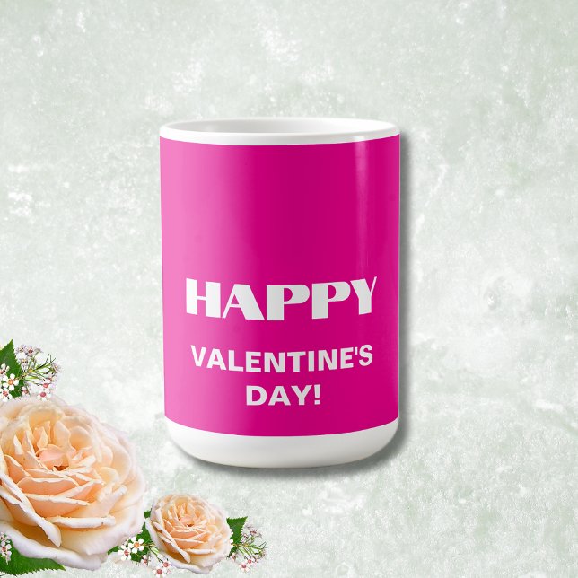 Mug Simple White Clean Joyeux Valentines Jour | Hot Pi (Créateur téléchargé)