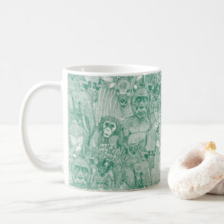 Mug simplement animaux de la jungle africaine vert éme