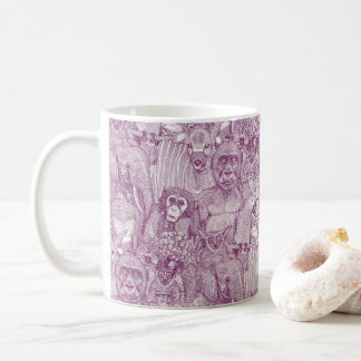 Mug simplement animaux de la jungle africaine violet d