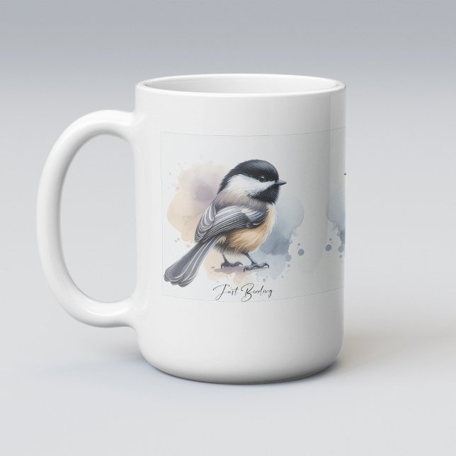 Mug Simplement Birding Black Casquette Chickadee (Créateur téléchargé)
