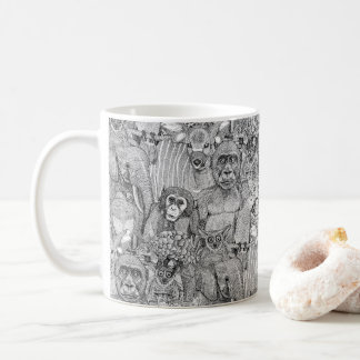 Mug simplement des animaux de la jungle africaine noir