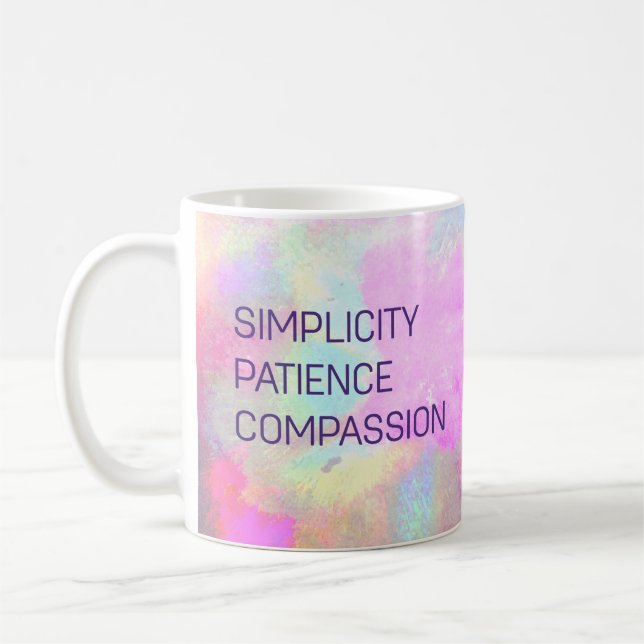 Mug Simplicité Patience Compassion Inspiration (Gauche)