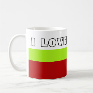 Mug Simply Stripes printemps vert rouge + votre texte