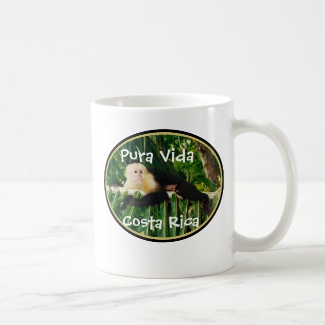 Mug Singe blanc de visage, Pura Vida, Costa Rica (Droite)
