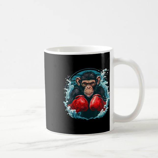 Mug Singe boxeur avec gants de boxe Kickboxing Drôle B (Droite)
