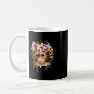 Mug Singe Chimpanzé Jungle Animal Boho Floral Ape 25