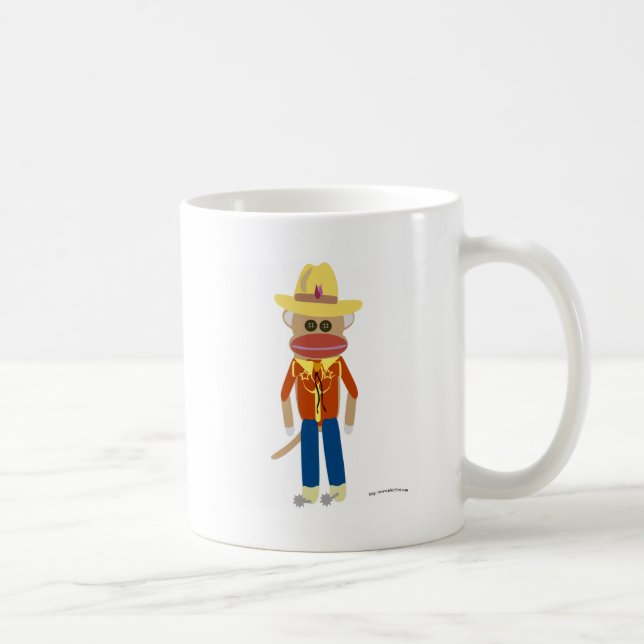 Mug Singe de chaussette de cowboy (Droite)