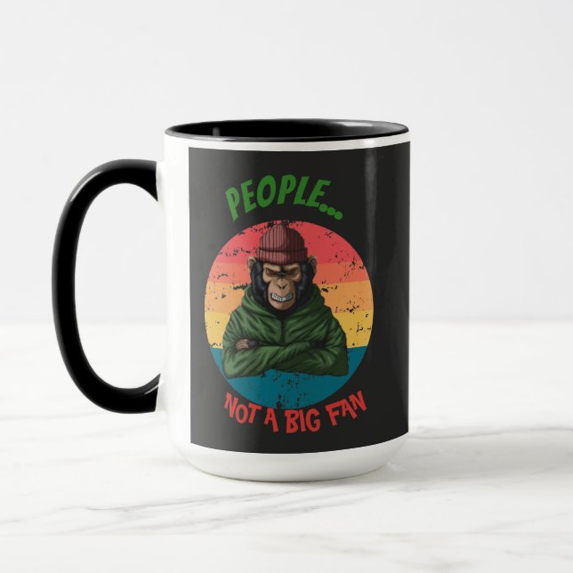 Mug Singe en colère vert guerrier urbain (Gauche)