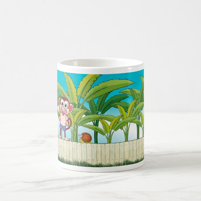 Mug Singe et escargot dans une scène de jungle tropica (Créateur téléchargé)