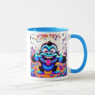 Mug  Singe excentrique et coloré.