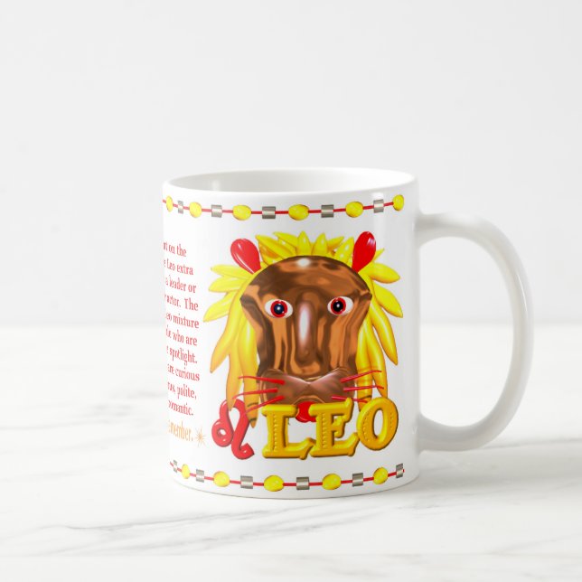 Mug Singe Lion du feu de zodiaque de ValxArt né 1956 (Droite)