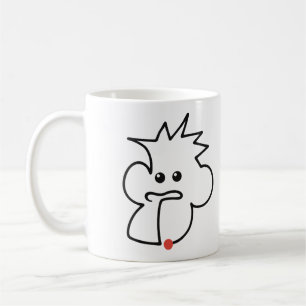 Mug Singe mignon dessin en une ligne - Tourné vers la