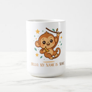 Mug Singe mignon rebondissant à la banane personnalisé