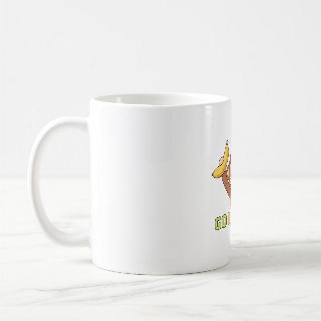 Mug Singe Mignon Va Bananes Doodle (Gauche)