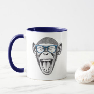 Mug Singe portant des lunettes, singe amoureux de la t