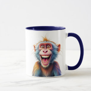 Mug Singe rigolo au sourire éclatant.
