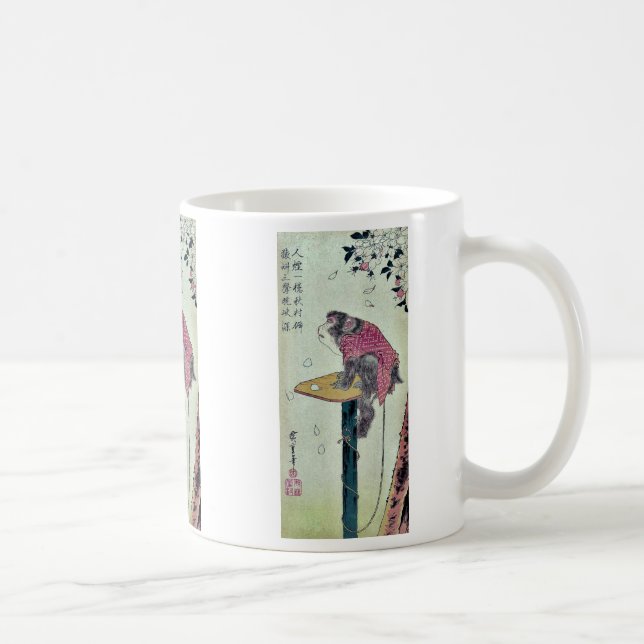 Mug Singe sur des fleurs de cerisier par Ando, (Droite)
