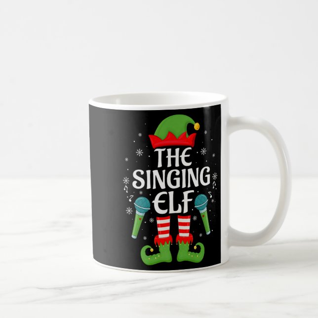 Mug Singing Elf Christmas Family Men Women Kids Elf Sq (Droite)
