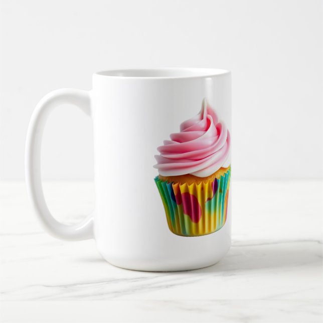Mug Single Cupcake with Pink and White Frosting (Gauche)
