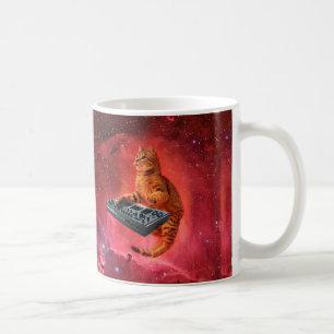 Mug Sinthesizer chat dans l'espace rouge