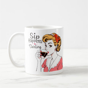 Mug Sip Happer Glamour Retro Sarcastique Thé et