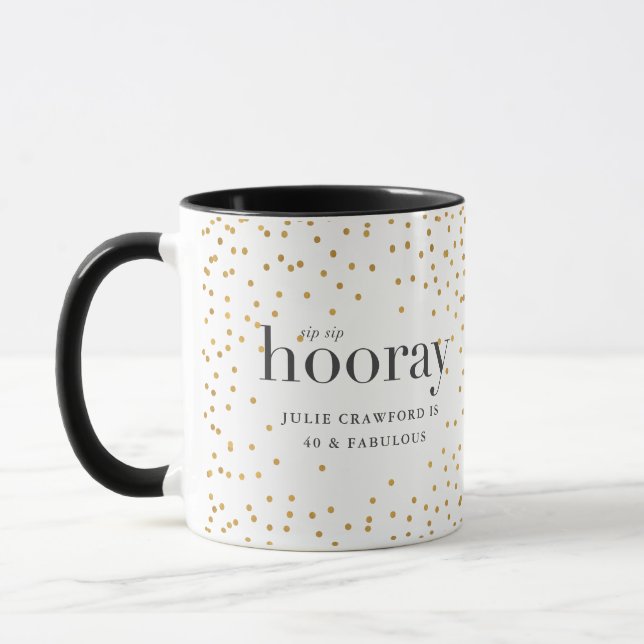 Mug sip sip hooring élégant or poka dot anniversaire (Gauche)