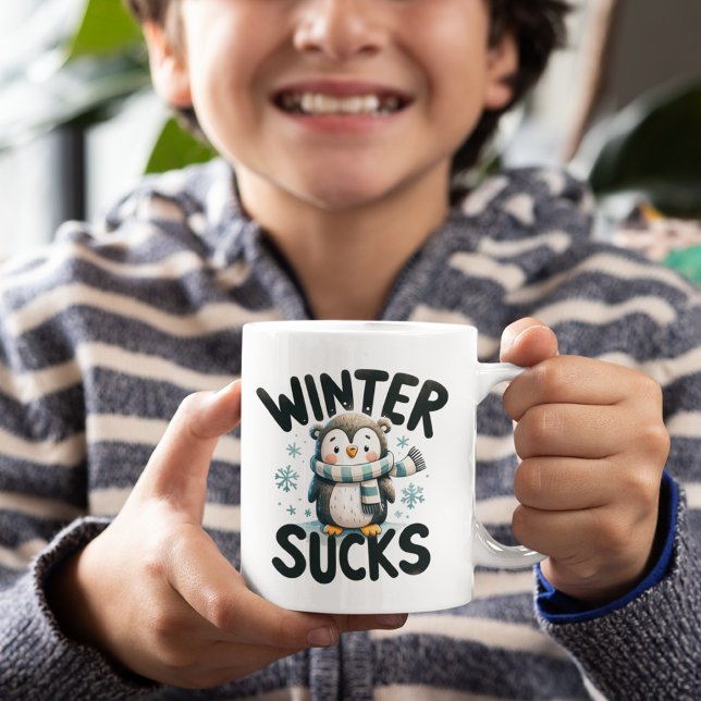 Mug Sips chauds, Queues Cool - Pingouin hiver (Créateur téléchargé)