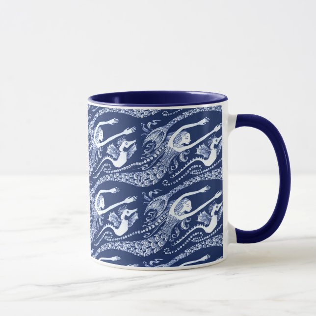 Mug Sirène avec les perles et l'hippocampe (Droite)