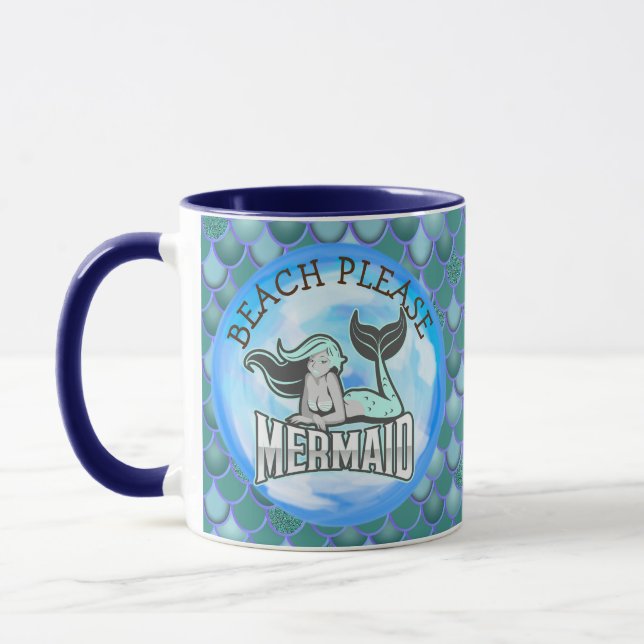 Mug Sirène Bleu Bleu de l'océan (Gauche)