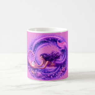 Mug Sirène Chercheuse de Perle Violette Fantaisie Vagu