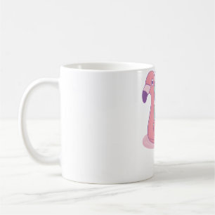 Mug Sirène détendue sur bouée de piscine flamant rose