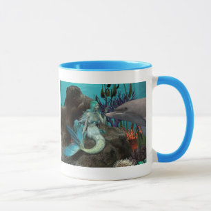 Mug Sirène et dauphin sous la mer