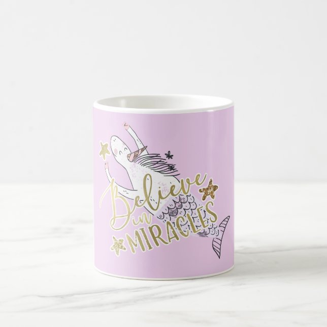 Mug Sirène Licorne Moderne Tendance Croire aux Miracle (Centre)