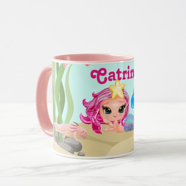 Mug Sirène personnalisée et Axolotl (Devant gauche)