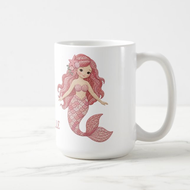 Mug Sirène Rose Jolie Personnaliser (Droite)