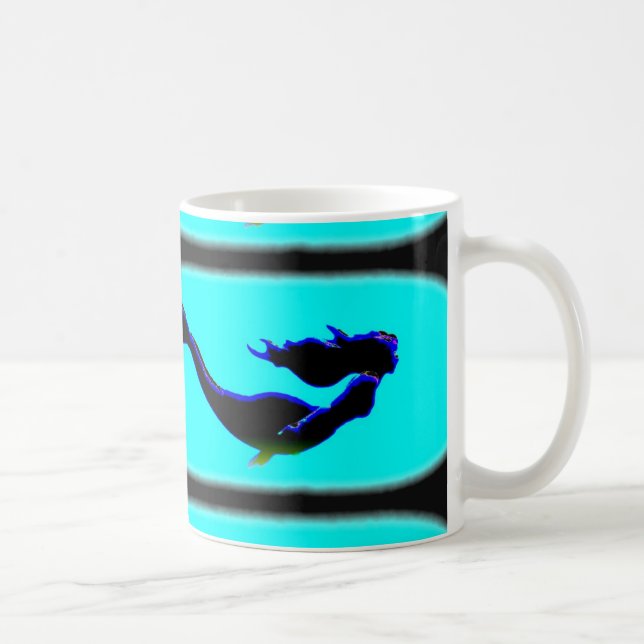 Mug sirène sous-marine noire (Droite)