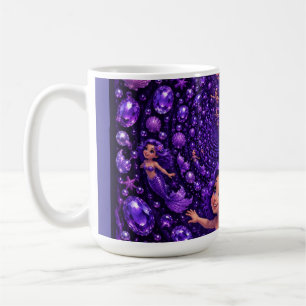Mug Sirène Violette Gemme Spirale Fantaisie Art