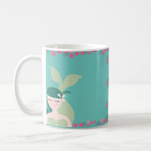 Mug Sirènes dormantes Turquoises bulles roses