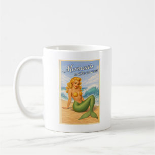 Mug Sirènes Font Des Vagues Rétro Pin-Up   Plage Côtiè