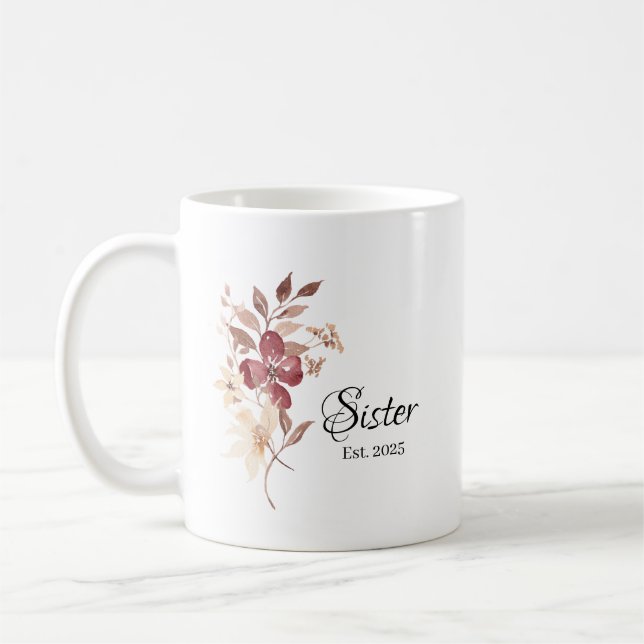 Mug Sister Est. Year – Established Aunt Milestone (Gauche)