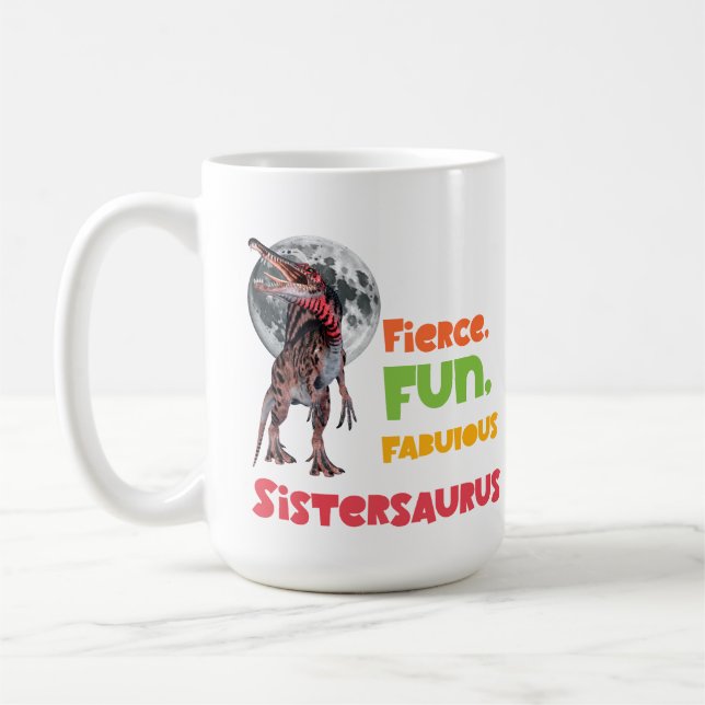 Mug Sistersaurus Équipe de dinosaures sœurs appariées  (Gauche)