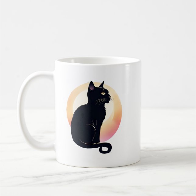 Mug Sittng black cat (Gauche)